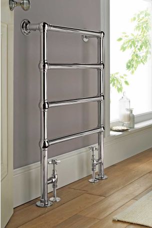 Vogue Ballerina Mild Steel Base - Heating Only - Floor Mounted - Chrome