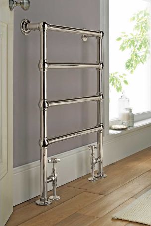 Vogue Ballerina Mild Steel Base - Heating Only - Floor Mounted - Polished/Bright Nickel