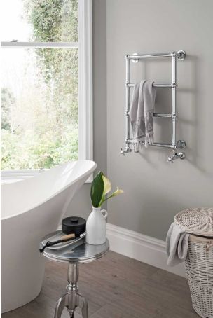 Vogue Ballerina Mild Steel Base - Heating Only - Wall Mounted - Chrome