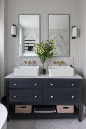 Bellagio 1300mm 4 Drawer Reeded Double Vanity Unit