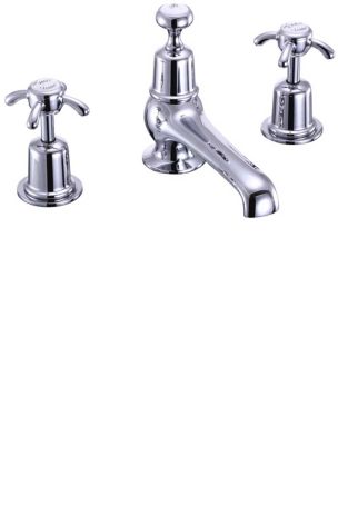 Burlington Anglesey 3 Tap Hole Basin Mixer with Pop-Up Plug