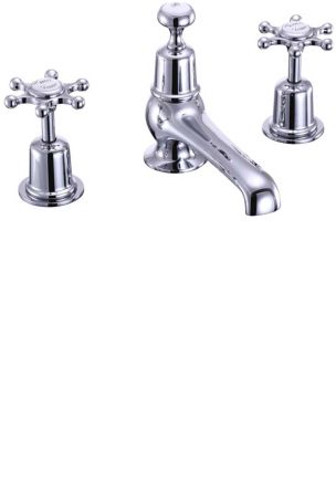 Burlington Birkenhead 3 Tap Hole Basin Mixer with Pop-Up Plug