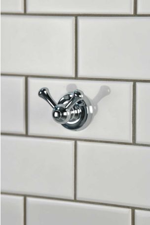 Traditional Double Robe Hook - Chrome