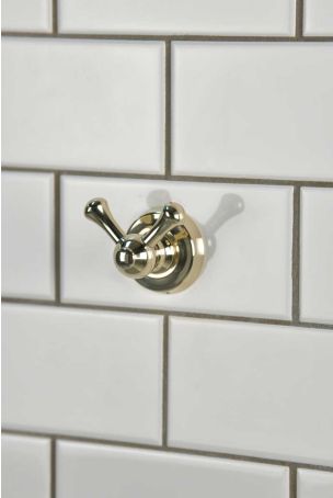 Traditional Double Robe Hook - Polished Brass