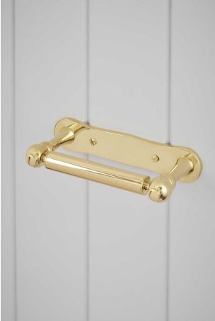 Traditional Dog Bone Toilet Paper Holder - Polished Brass