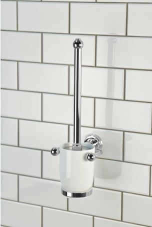 Traditional Wall Mounted Toilet Brush Holder - Chrome