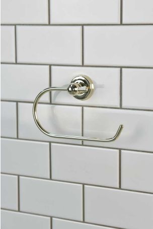 Traditional Wire Toilet Paper Holder - Polished Brass