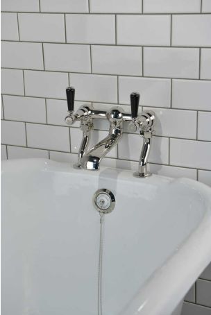 Linton Bath Filler Tap Black Lever 3/4BSP