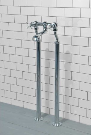 Aysgarth Bath Filler Tap with Standpipes X-Top Lever 3/4BSP (For Baths Without Tap Holes Only)