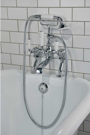 Linton Bath Shower Mixer White Lever 3/4BSP