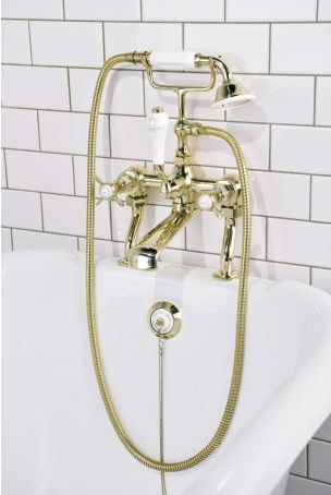 Aysgarth Bath Shower Mixer X Top Gold 3/4BSP