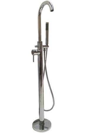 The Cast Iron Bath Company Contemporary floor mounted bath filler with hand shower - Chrome