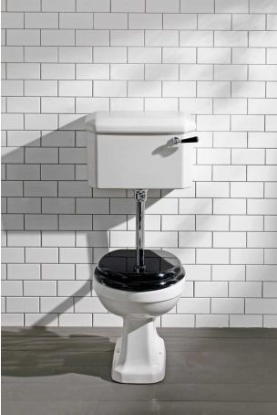 The Cast Iron Bath Company Tamar Low Level Toilet With Black Lever - Chrome