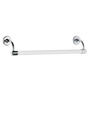 Lefroy Brooks Classic Large Bore (1") Stove Enamelled Towel Bar 520mm With Large Back Plates (Standard 20")  LB4507