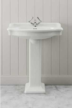 The Cast Iron Bath Company Esk Large Basin and Pedestal with 1 Tap Hole