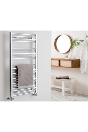 Vogue Focus Straight Towel Rail - Mild Steel Construction - Heating Only - Wall Mounted - Chrome