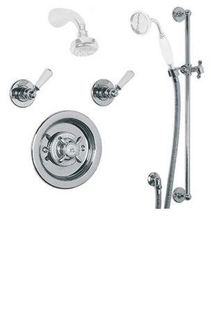 Lefroy Brooks Archipelago Godolphin Thermostatic Valve, Flow Controls, Sliding Rail And Shower Kit (Order Headset Separately) GD8804