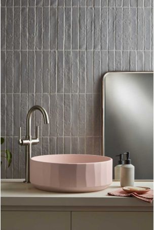 Franz Round Concrete Basin 42 Diameter - Freestanding - Blush Pink