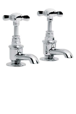 Lefroy Brooks Classic Cloakroom Short Nose Basin Pillar Taps (Pair) LB1135