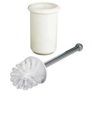Lefroy Brooks Classic Freestanding Ceramic Pot & Brush With Brass Cover Plate LB4504