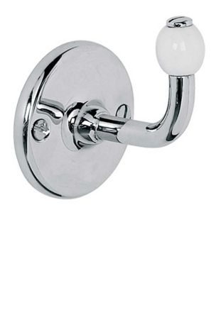 Lefroy Brooks Classic Single Robe Hook With Ceramic Acorn LB4512