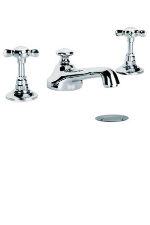 Lefroy Brooks Classic Three Hole Basin Mixer With Pop-Up Waste LB1220