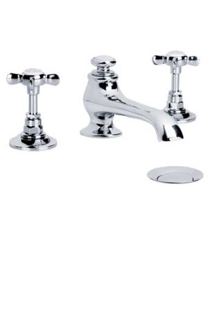 Lefroy Brooks Classic Three Hole Basin Mixer With Pop-Up Waste LB1224