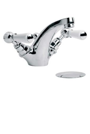 Lefroy Brooks Classic White Lever Basin Monobloc With Pop-Up Waste WL1185