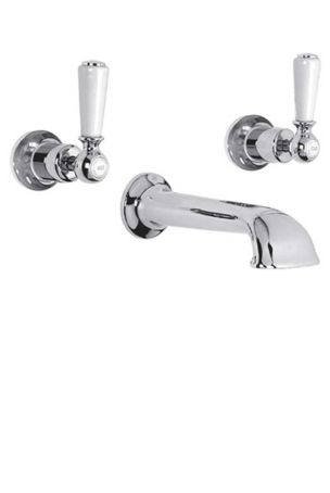 Lefroy Brooks Classic White Lever Concealed Wall Bath Filler WL1152