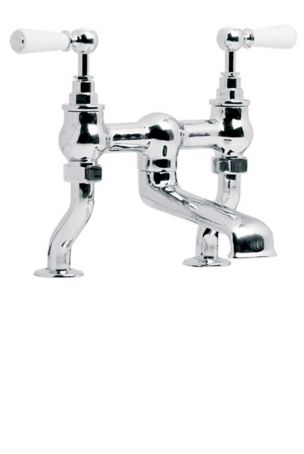 Lefroy Brooks Classic White Lever Deck Mounted Bath Filler WL1107