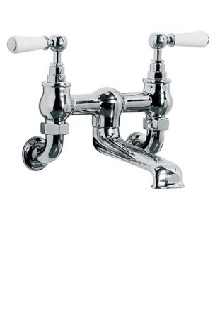 Lefroy Brooks Classic White Lever Wall Mounted Bath Filler WL1151