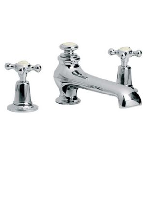 Lefroy Brooks Connaught Three Hole Basin Mixer With Handwheels And Pop-Up Waste CH1224