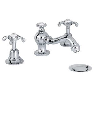 Lefroy Brooks La Chapelle Three Hole Basin Mixer With Pop-Up Waste FH1204