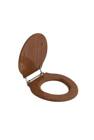 Lefroy Brooks Classic Mahogany Lavatory Seat With Bar Hinge LB7240
