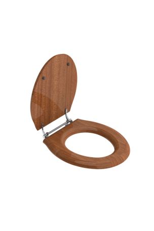 Lefroy Brooks Lissa Doon Mahogany Lavatory Seat With Bar Hinge LB7540 - Chrome