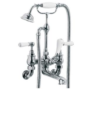 Lefroy Brooks Classic White Lever Wall Mounted Bath Shower Mixer (3/4") WL1166