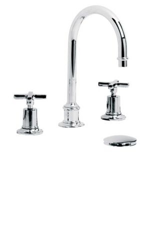 Lefroy Brooks Mackintosh Tubular Three Holder Basin Mixer With Click-Up Waste MH1230