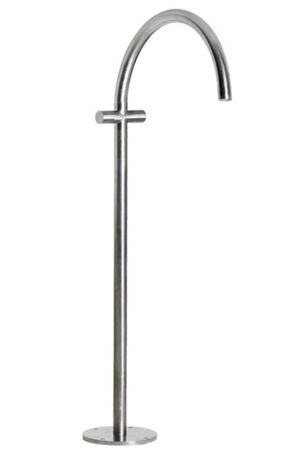 Lefroy Brooks Zen Floor Mounted Tubular Bath Spout with Integral Flow Controls - Geneva XO5115