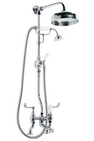 Lefroy Brooks Connaught Lever Bath Shower Mixer With Riser Kit