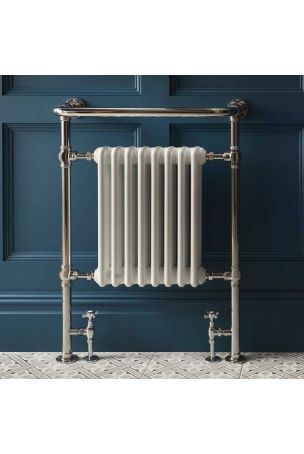 Vogue Regency Floor & Wall Mounted Radiator & Towel Rail - Brass Construction - Polished Brass