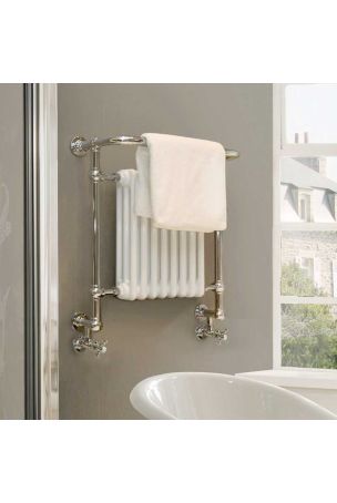 Vogue Regency Wall Mounted Radiator & Towel Rail - Mild Steel Construction - Polished Nickel