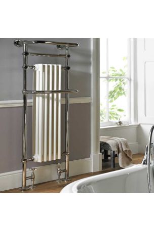 Vogue Regency Tall Floor & Wall Mounted Radiator & Towel Rail - Brass Construction - Polished Brass