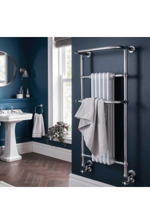 Vogue Regency Tall Wall Mounted Radiator & Towel Rail - Mild Steel Construction - Chrome