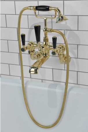 Linton Bath Shower Mixer Wall Mounted Black Lever 3/4BSP