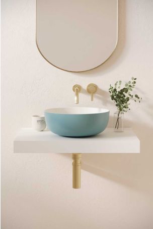 Otto Stone Countertop Basin - Morning Blue