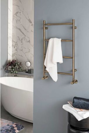 Vogue Pure Brass Base - Heating Only - Wall Mounted - Brushed Brass