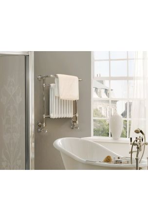 Vogue Regency Wall Mounted Radiator & Towel Rail - Mild Steel Construction - Polished Nickel