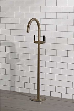 Senska - Bath Filler - Floor Mounted - Black Lever (Minimum 1 bar pressure)