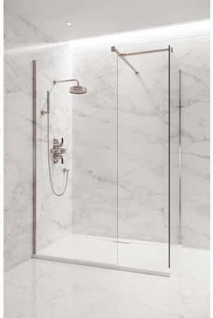 Wharfe Walk In Shower Enclosure - Brushed Nickel