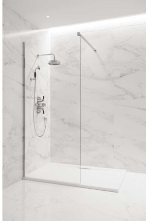 Foss Walk In Shower Enclosure - Chrome